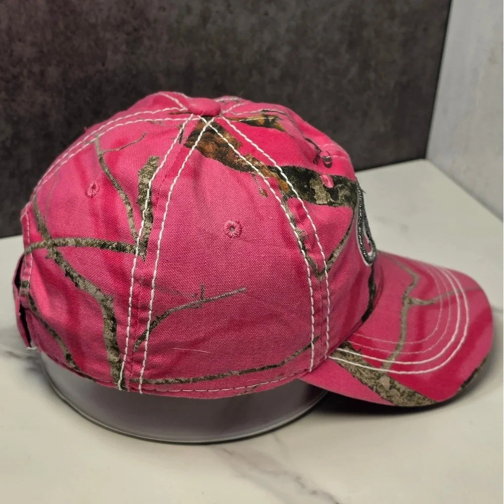 Mossy Oak Pink Camo Baseball Cap‎ Embroidered Logo Adjustable Hat OSFM
